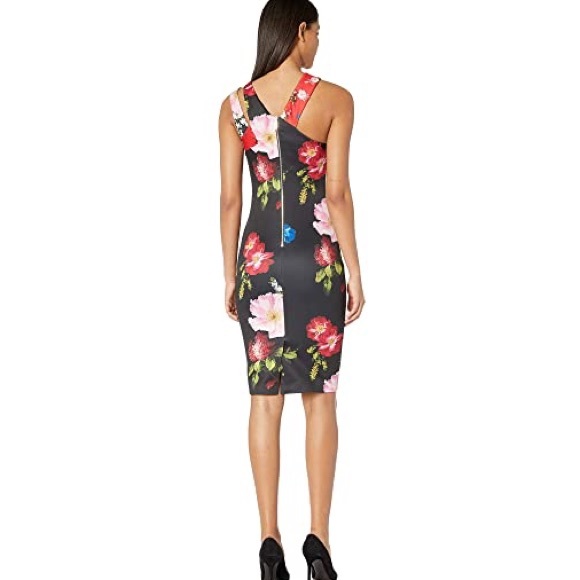 Ted Baker Polayo Floral Asymmetrical Dress NEW NWT Ted Size 2 Small - Picture 2 of 5